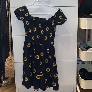 Off-the-shoulder Sunflower Dress